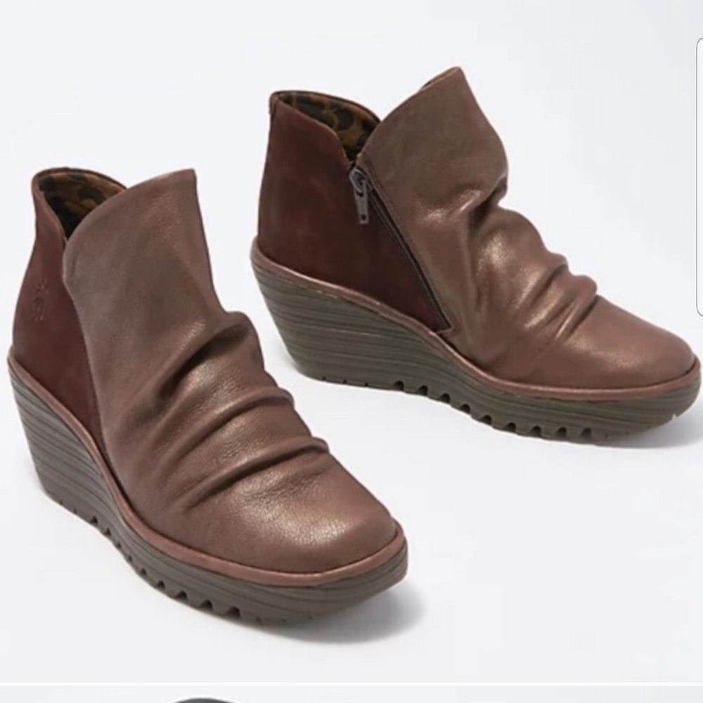 Fly London Yip Leather Ankle Boots in Brown
